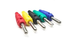 4mm Banana Plug with Cross-shaped Groove High Current Insulated Shrouded Stackable Connector Screw Connection