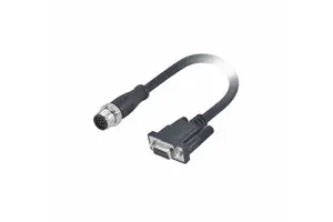 M12 A-Code 8Pin Male to D-Sub 9Pin Female Connector Molded Cable With PCB Contacts
