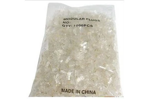 Real 1000pcs/bag 8P8C Wlan Lan RJ45 Ethernet Port Connector 0.25 Copper COB Internet Network Cable Connector
