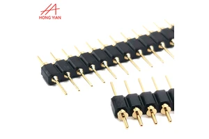 Factory OEM Machine Round Pin Header 40PIN Pitch 2.54MM Dual Row Straight 1*40P IC Socket Plug Connector