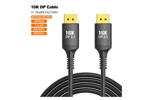 New Design DP Cable 16K30Hz New Hot Sale DP To DP Male To Male 8K60Hz Cable For Laptop Monitor HDTV PS5 Xbox