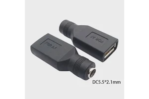 USB to DC Female Converter 5V/12V DC5.5X2.1mm F Plug Cable Adapter for Computer Laptop PC USB Power Extend Connector