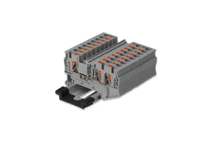Auto Use 0.2-6mm2 RPT4-TWIN Direct Plug-in Copper Terminal Block One-Input Two-Output Din Rail Type 24-10 AWG 32A Max Continuous