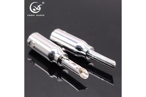 Speaker Adapter YIVO XSSH Audio Wholesales DIY OEM Hi-end Audio Video Red Pure Copper Plating Silver Banana Jack Plug Connector