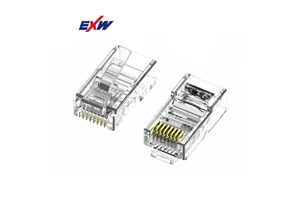 EXW ethernet RJ45 conector Cat5e Cat6 pass through 8P8C modular plug UTP insert Cat6 RJ45 connector
