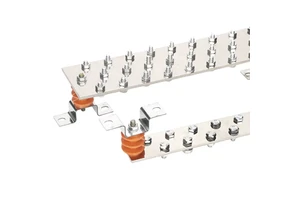 12" Heavy Duty Copper Grounding Bus Bar Kit with 24 X 0.41" Holes Slots 2" X 2" Standoff Insulators 2500V Solid Busbar
