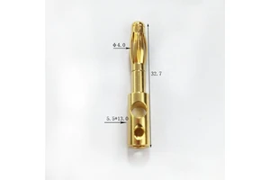 Solid Gold-Plated 4.0mm Banana Head Circuit Board Connectors Digital Electrical Drum Spring Plug Tip Solid Conductive Copper Pin