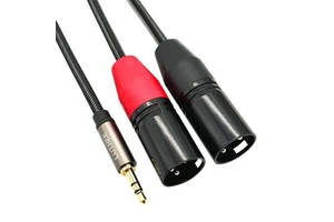 3.5 Jack Stereo Audio Cable Xlr to 3.5mm Mic Cable 3.5mm Trs Jack Stereo Male to Dual 2 Xlr Male Stereo Y-splitter Cable