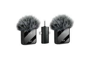 F11-2 Wireless Microphone Connector 3 in 1 Hands Free Wireless Lapel Microphone for Mobile Phone F15 Lavalier Microphone