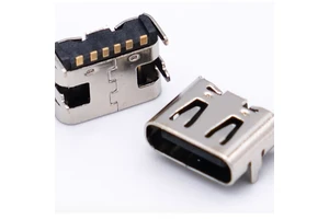 Type C 6 Pin SMT USB 3.1 Connector 3A Metal SMD Placement 5V USB Type C 6 Pin Socket Can Be Used with 5G Smartphones