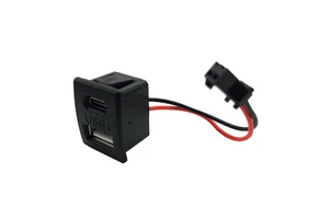 Black Dual USB a Type C Charging Socket With Wire and Connector