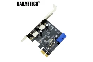 USB3.0 PCI-E PCI Express Card Adapter SuperSpeed 2Port 19pin 15pin Connector High and Low Profile