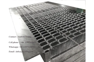 EN 1433 Steel Grating Manhole Cover Grid Units With Hot-Dipped Galvanized Finishing for Building Material
