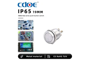 19mm Hole 1NO1NC Metal Button Switch Cnc Solder 5A 34.2mm Total Length 304 Stainless Steel Pushbutton