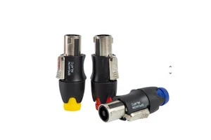 4-Pin XLR Audio Ohm Head Video Plug with NL4FC Metal Head Connector15 Models Power Cable 5 Colours