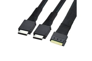 SlimlinSas Cable MiniSAS SFF-8654 8i to 2*OCuLink 8611 4i Connector Cable