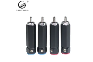 Audio Video RCA Jack Adapter YIVO XSSH Audio HIFI OEM Non-welding Brass Rhodium Plated 9mm Male RCA Plug Connector