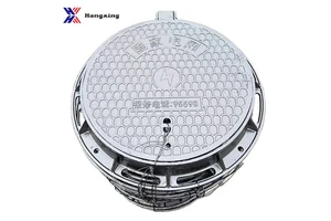 Ductile Iron Manhole Cover with Hinge Design and Anti-Slip Surface EN124 Standard CE/ISO9001 Certified for Road Use