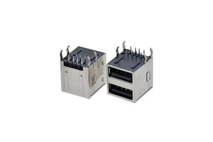 USB 2.0 Type A Port Dual Layer All-inclusive Socket 90 Degree DIP 8 Pin USB A Cable Charging Female Connector