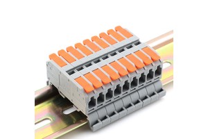 Factory Direct Din Rail Terminal Block 2.5mm 24A Push-in Type PA66 250V for Electrical Distribution System