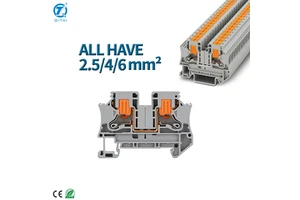 QPTV PTV 2,5 Contact Din Rail Side Mounted Quick Connect Industrial Electrical Spring Pluggable Feed Through Terminal Block