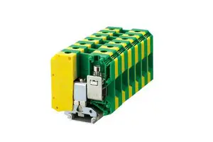 USLKG50 Yellow Green Universal Ground Screw Type Din Rail Modular Terminal Block