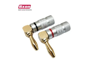 Right Angle Gold Lead 4mm Banana Plug Screw Type Free-Solder Banana Connector Plug