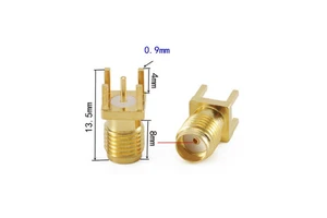 Brass Gold-Plated s m a Connector RF Coaxial s m A-KE Female Jack PCB Edge Mount Connector Solder Adapter