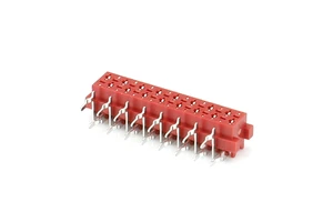 Micro Match Connector 16 Pin 1.27mm 127mm Pitch Wire to Board Female Socket Pcb Header Right Angle Slot Latch Red Amp 215460