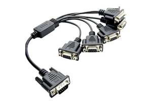 Factory Custom D-SUB RS232 Serial Cable DB9 Male to 5XDB9 Female Front Panel Mount D-Sub Connectors