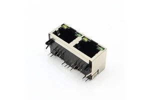 1x2 Rj45 Module Double Port Shielded with Led Ethernet Connectors Rj45