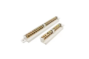 High Quality Blue Copper Terminal Block 5 10 12 15 Pole Screw Type Grounding Terminal Safety Terminal Blocks