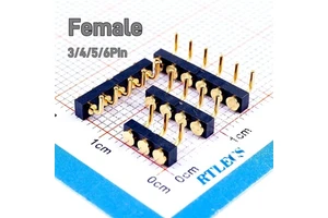 Female Pogo Pin 2.54 mm Pitch 3 4 5 6 Position 4.0 mm Pogo Pin Connector Female ConnectorThrough Hole Edge Mount