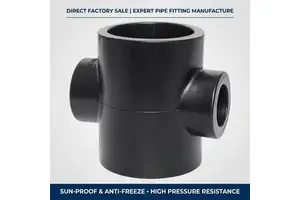 HDPE Cross Fitting PE100 SDR11 PN16 Butt Fusion Pipe Connector 4-Way Joint DN50-DN315 For Water Gas Supply
