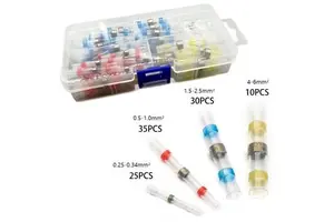 100PCS Solder Seal Heat Shrink Butt Wire Connector Waterproof Middle Soldering Ring Splices Terminal
