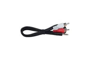 3.5mm Aux to 2 RCA Male to Male Cable AV Audio Cable 2RCA Male Plug Audio Transfer 1m 10 Pcs Black for TV VCR Video Audio Cable