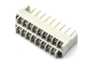 7.62mm Pitch Barrier Terminal Blocks Dual Row Straight 2*9P 300V Rated 10A