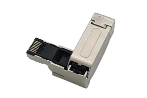 Right Angle Outlet Ethernet Network Field Termination Connector Toolless Metal Housing Male RJ45 4 8 Pins Support IEC IP20