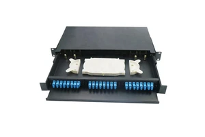 FTTH 1U 19" Rackmount Sliding 24 Port ODF Fiber Optic Patch Panel With Rail Easy To Use Machine