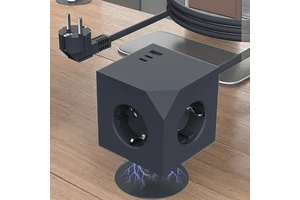 KC/CB Cube Socket PD 20W Fast Charging Extension Socket Plug Modern 3 USB Port 3 AC Outlets Magnetic Function Korea/German