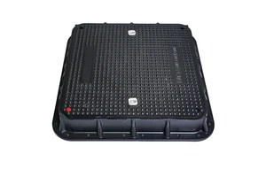 EN124 High Quality D400 600x600mm SMC Square Manhole Cover Double EPDM Rubber Sealing Super-Lightweight Design For Fuel Gas