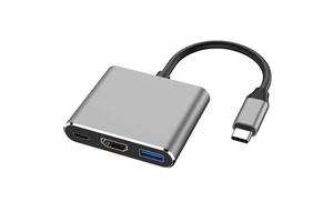 ZOERAX HW-TC34 3-in-1 4K/30Hz Gold Plated Type-C to for Adapter Converter for MacBook Pro 2017/2018 TV Audio Video Connectors