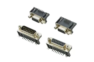 D-Sub DR HDR Connectors 9P/15P/25P/37P Female Welded Plate Elbow Stainless Steel Housing Copper Alloy Contacts IP66 1.5A Power