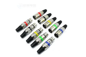 3-Pin XLR Nickel-Plate Copper Audio & Video Connector 3 Core Terminal Male Jack Plug with Microphone Snap Fit