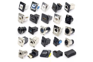 Rj45 Connectors Pass Through Network Interface Pcb Panel Socket Female Plug Waterproof Ethernet Rj45 Connector