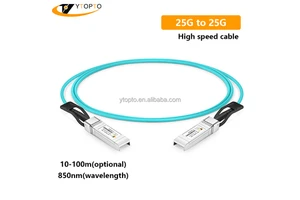 YTOPTO 25G SFP28 AOC 850nm OM3 1M~100M Fiber Active Optic Cable,AOC Cable,Cisco/ MikroTik/Ubiquiti Used For Data Center,CE/ROHS
