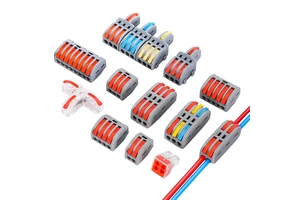 Model 222 Compact Quick Connect Crimp Terminal Lever Connector 3P Splicing Copper Pins Nylon Housing Power 32A 250V Connectors