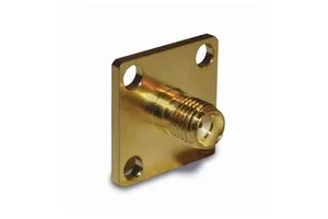 F Female Square Panel Mounting Connector Coaxial Cable Flange Adapter Chassis Mount Coax Jack Straight Radio Frequency Terminal