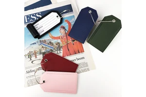 Modern PU Leather Baggage Identity Tag Privacy Shielding Cover Steel Loop Branded Name ID for International Vacation Gear New