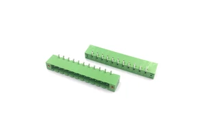 Deyconn Green Automotive Terminal Block 5.08mm 11-pin Male 90-degree Bend Insertion Socket Plug Type Ears Connector Plastic